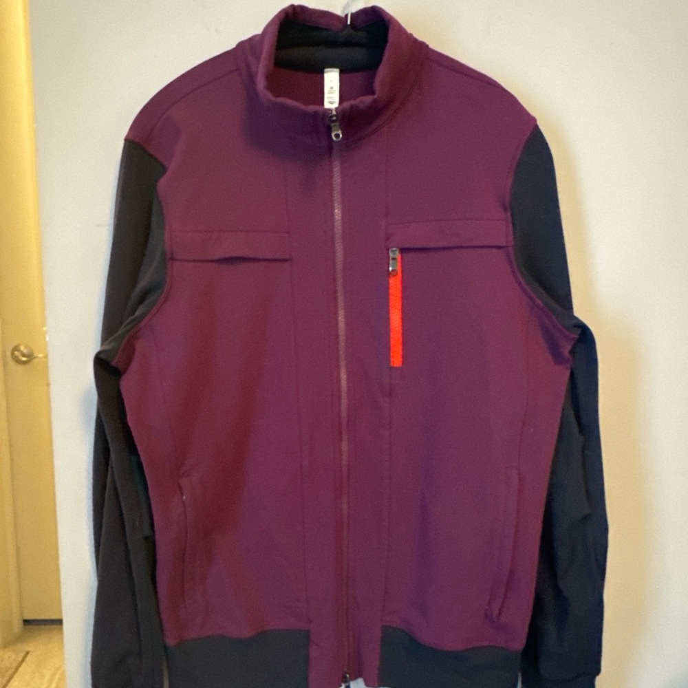 lululemon athletica Plum and Black Lightweight Zip Jacket with Red Zip